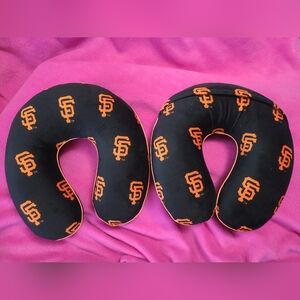 TWO San Francisco Giants MemoryFoam Travel Pillows - with removable cover MLB